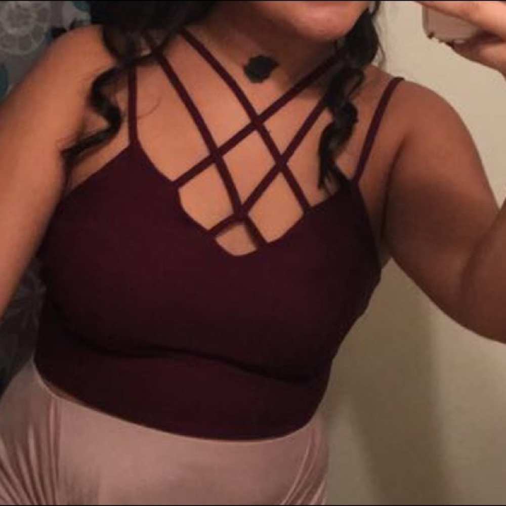 Maroon Crop Top